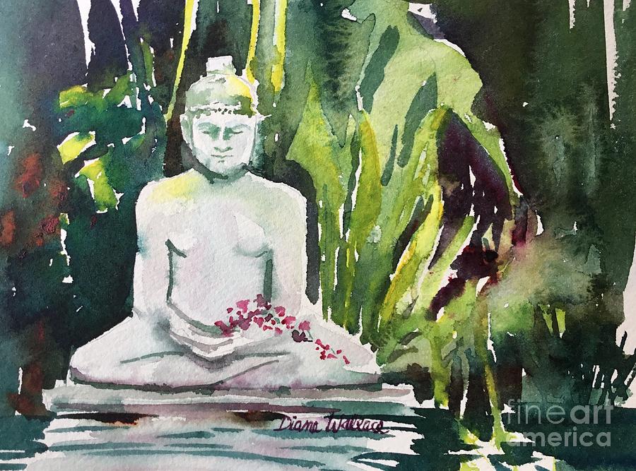 Buddha At Selby Painting by Diane Wallace