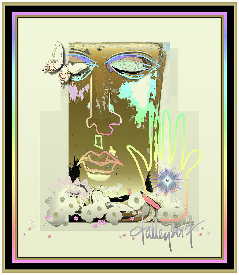 Buddha Blessing Mixed Media by Larry Talley