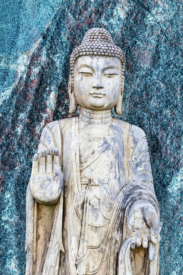Buddha in blue Digital Art by 2bhappy4ever