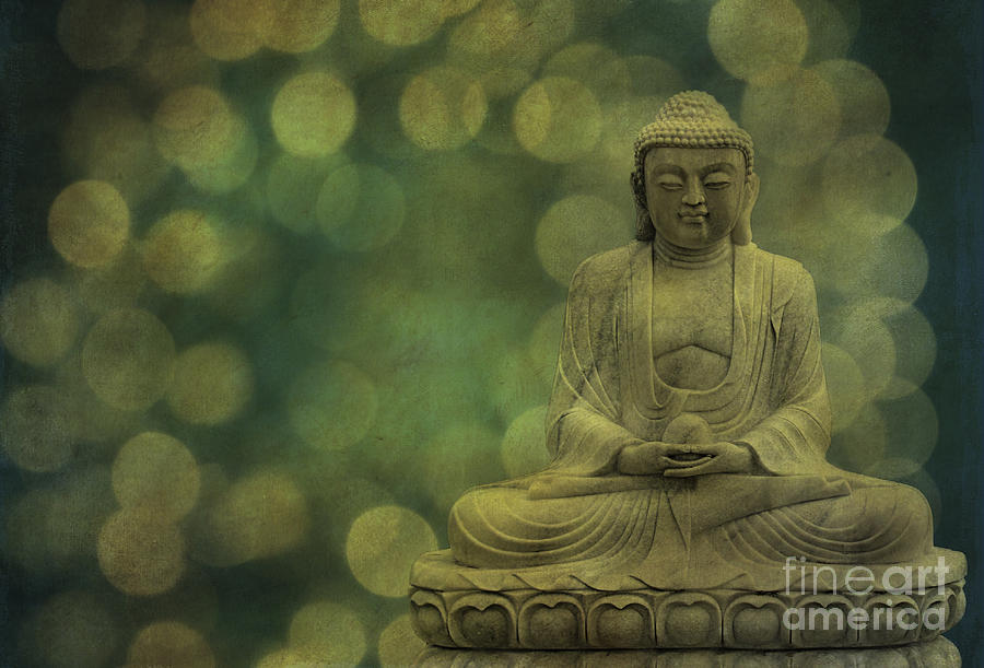 Buddha Photograph - Buddha Light Gold by Hannes Cmarits