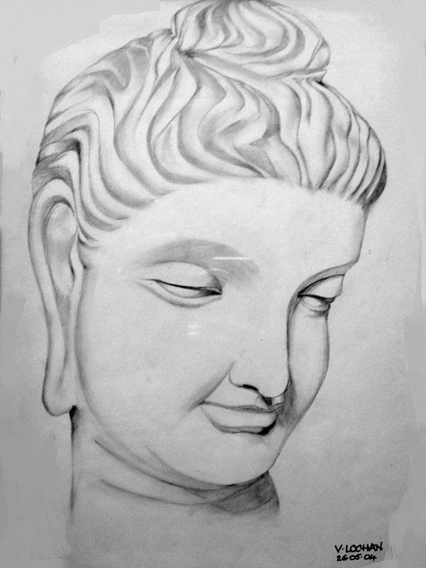 Buddha Drawing by Lochan Venna