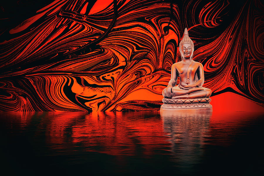 Buddha on a Lake Photograph by John Williams