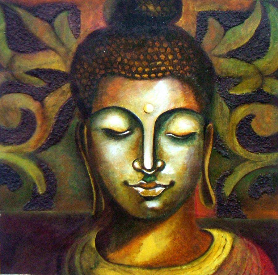 BUDDHA- Original Acrylic Painting Painting by Mrs Neeraj Parswal - Fine ...