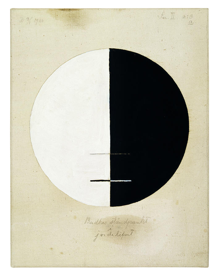 Black And White Painting - Buddhas Standpoint in the Earthly by Hilma af Klint