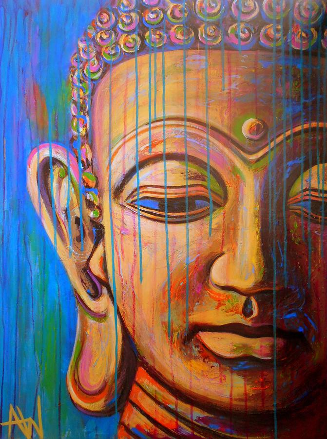 Buddhas tears Painting by Angie Wright