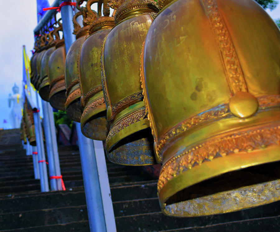 Buddhist Bells Painting by Stephen Humphries