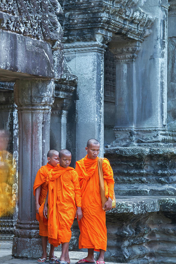 Buddhist Monks Cambodia Photograph by Stelios Kleanthous