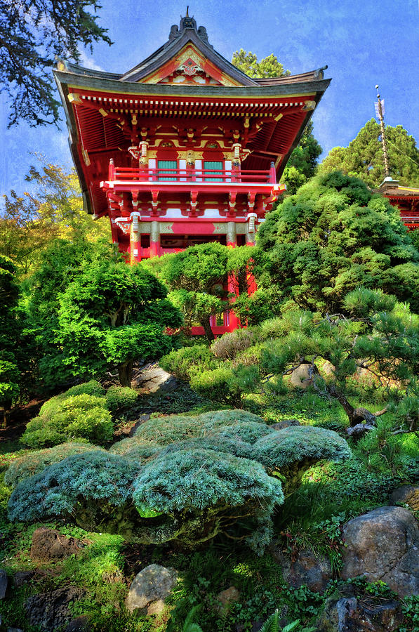 Buddhist Pagoda #3 - Japanese Tea Garden at Golden Gate Park - San Francisco Photograph by Jennifer Rondinelli Reilly - Fine Art Photography