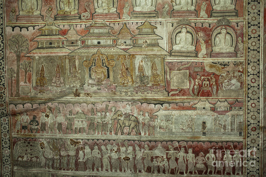 Buddhist wall murals in Dambulla Photograph by Patricia Hofmeester
