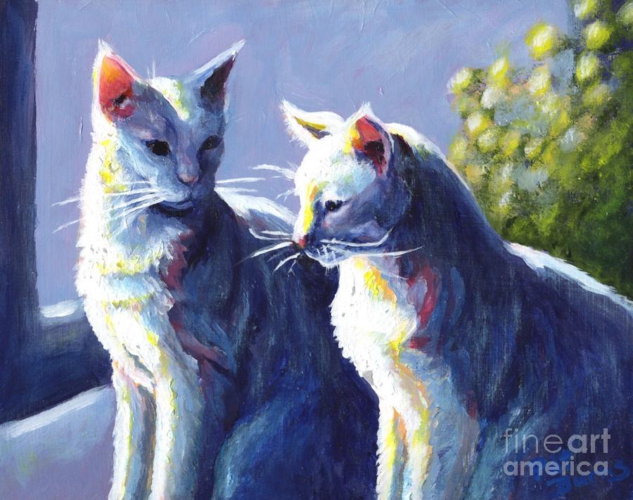 Cat Painting - Buddies by Pat Burns