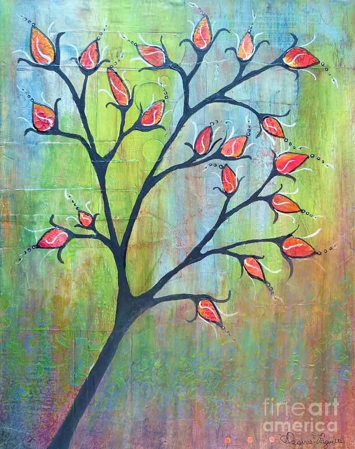 Budding Branch Painting by Desiree Paquette