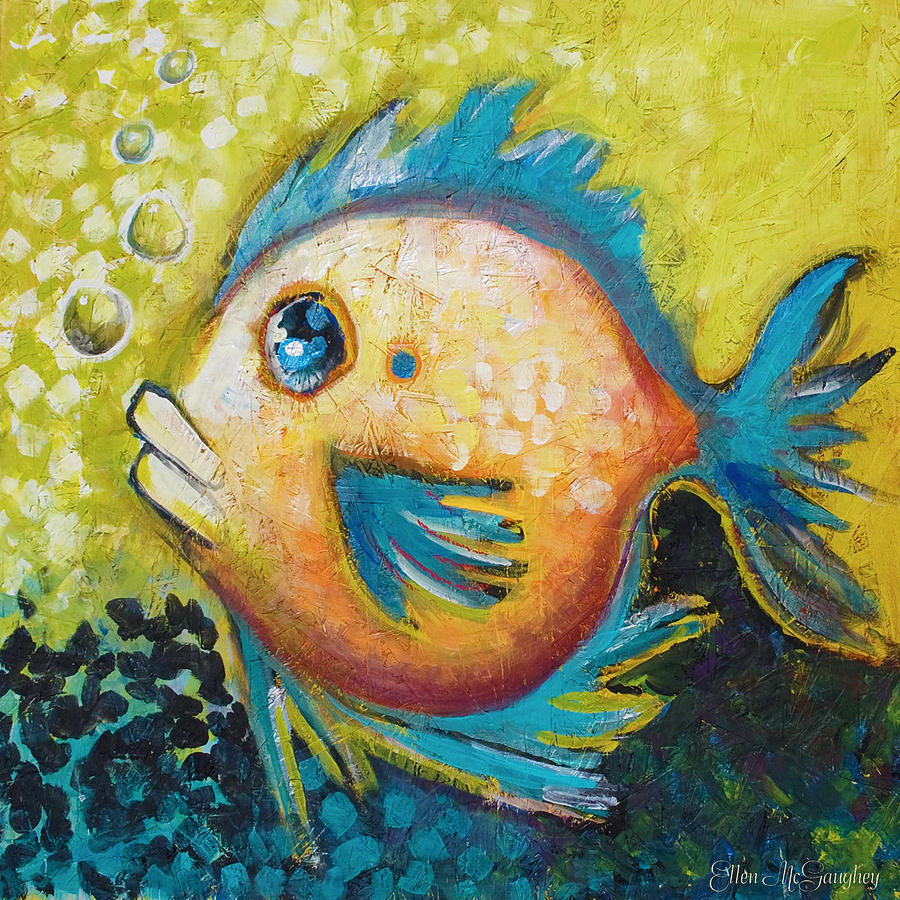 Fish Painting - Buddy Fish by Ellen Mcgaughey