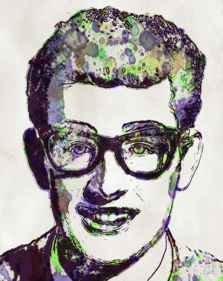 Music Painting - Buddy Holly, Pop Art by Esoterica Art Agency