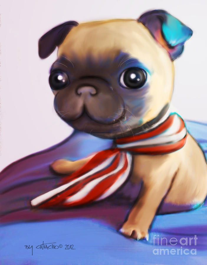 Buddy the Pug Digital Art by Catia Lee