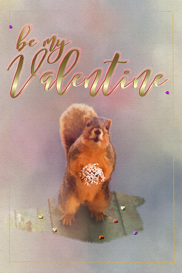 Wildlife Digital Art - Buddys Be My Valentine Card by Theresa Campbell