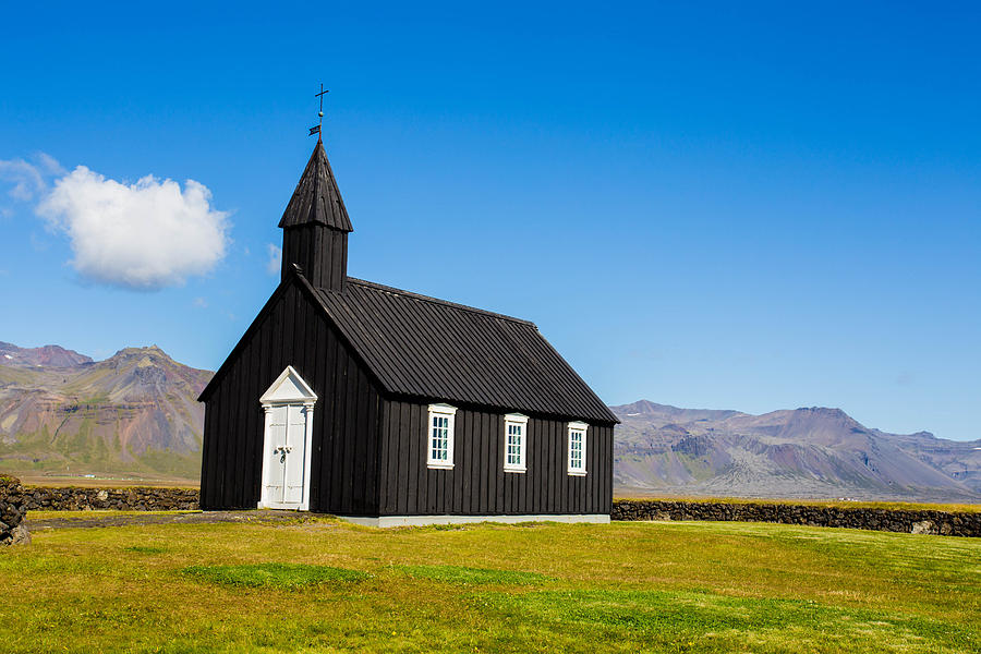 Nature Photograph - Budir Church Iceland by Dean Chytraus