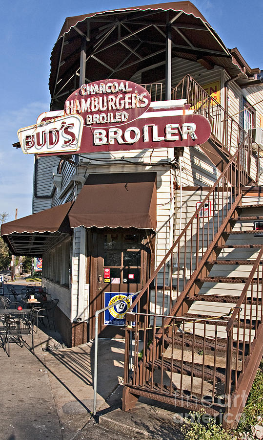 Sign Photograph - Buds Broiler New Orleans by Kathleen K Parker