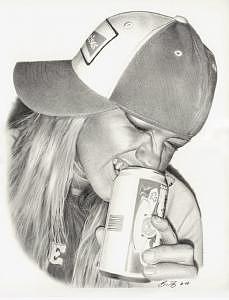 Girl Drawing - Budweiser Dani by Brian Duey