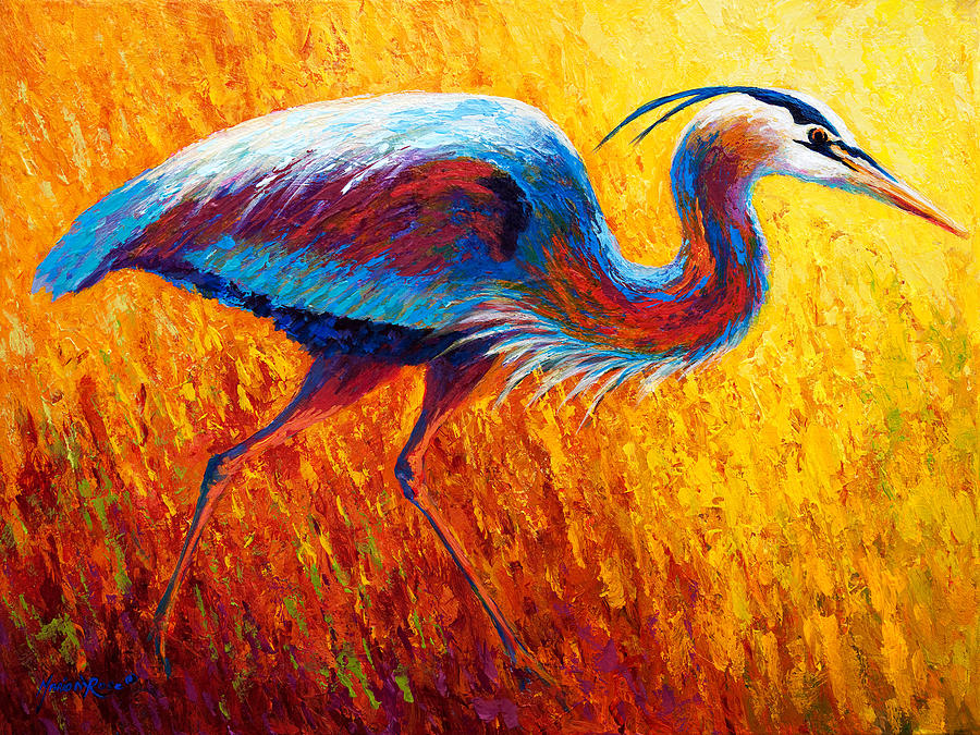 Heron Painting - Bue Heron 2 by Marion Rose