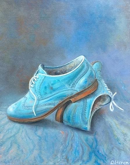 Bue Shoes Painting by Johan Van Alteren - Fine Art America