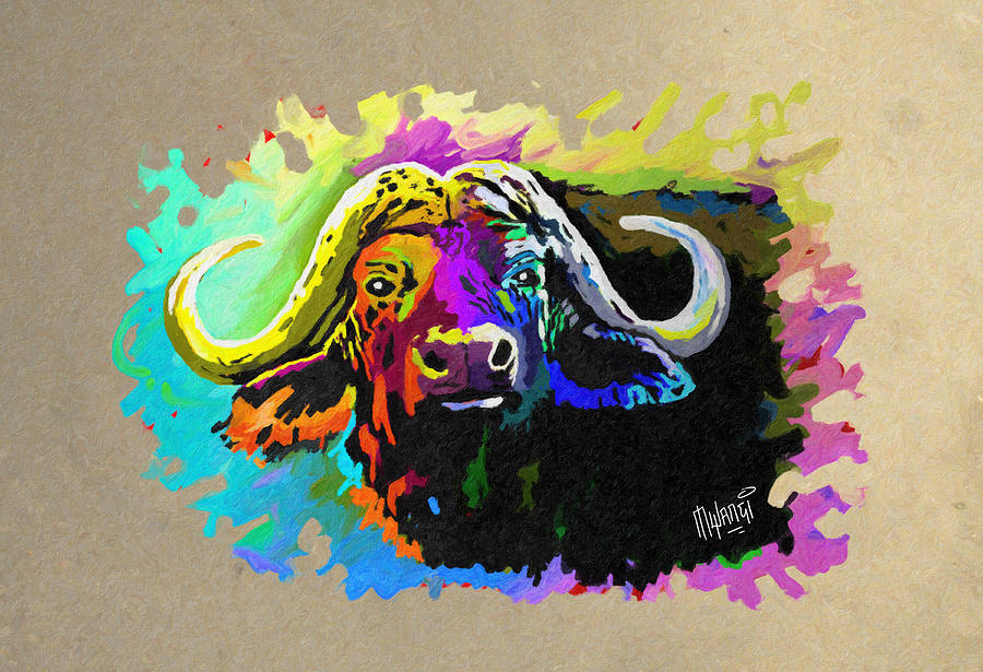 Buffalo Boss Painting by Anthony Mwangi