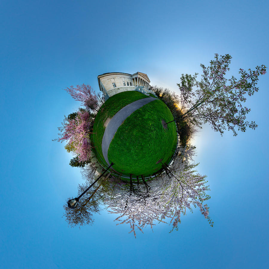 Buffalo Cherry Blossoms - Tiny Planet 2 Photograph by Chris Bordeleau