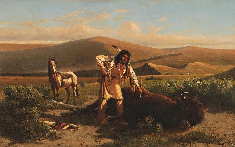 Buffalo Hunt Painting by William de la Montagne Cary