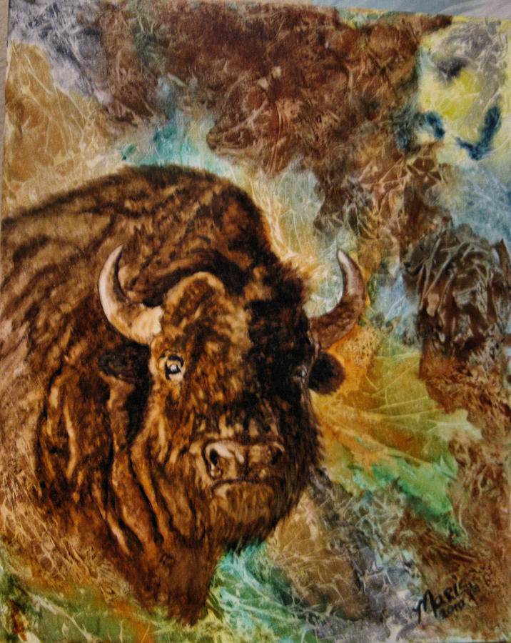 Buffalo Painting by Maris Sherwood