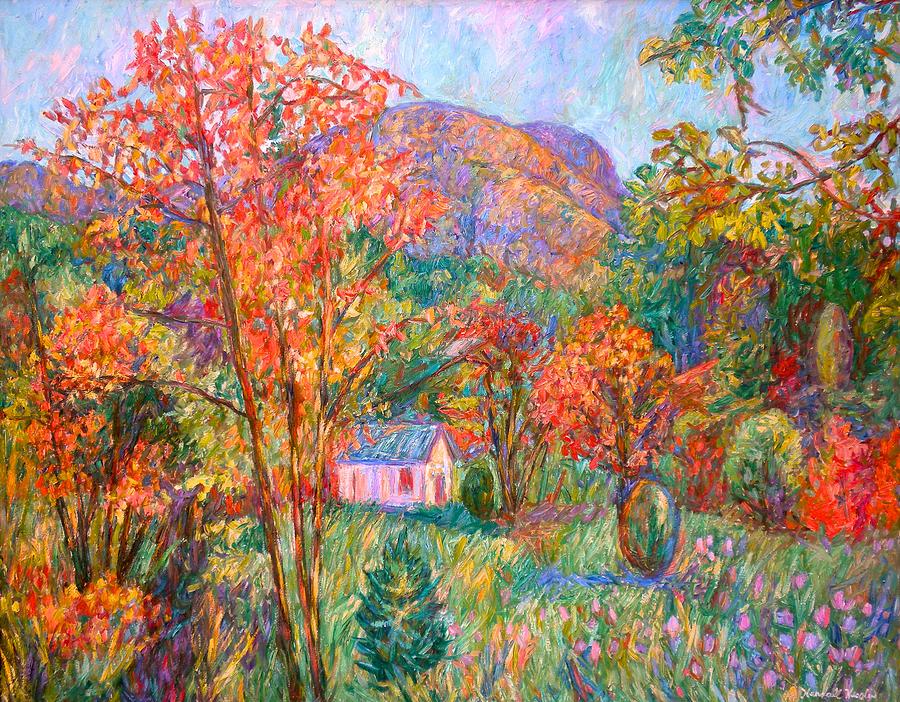 Buffalo Mountain in Fall Painting by Kendall Kessler