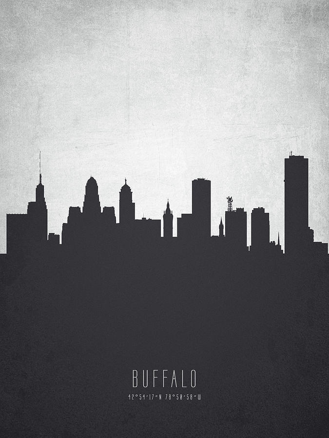 Buffalo Painting - Buffalo New York Cityscape 19 by Aged Pixel