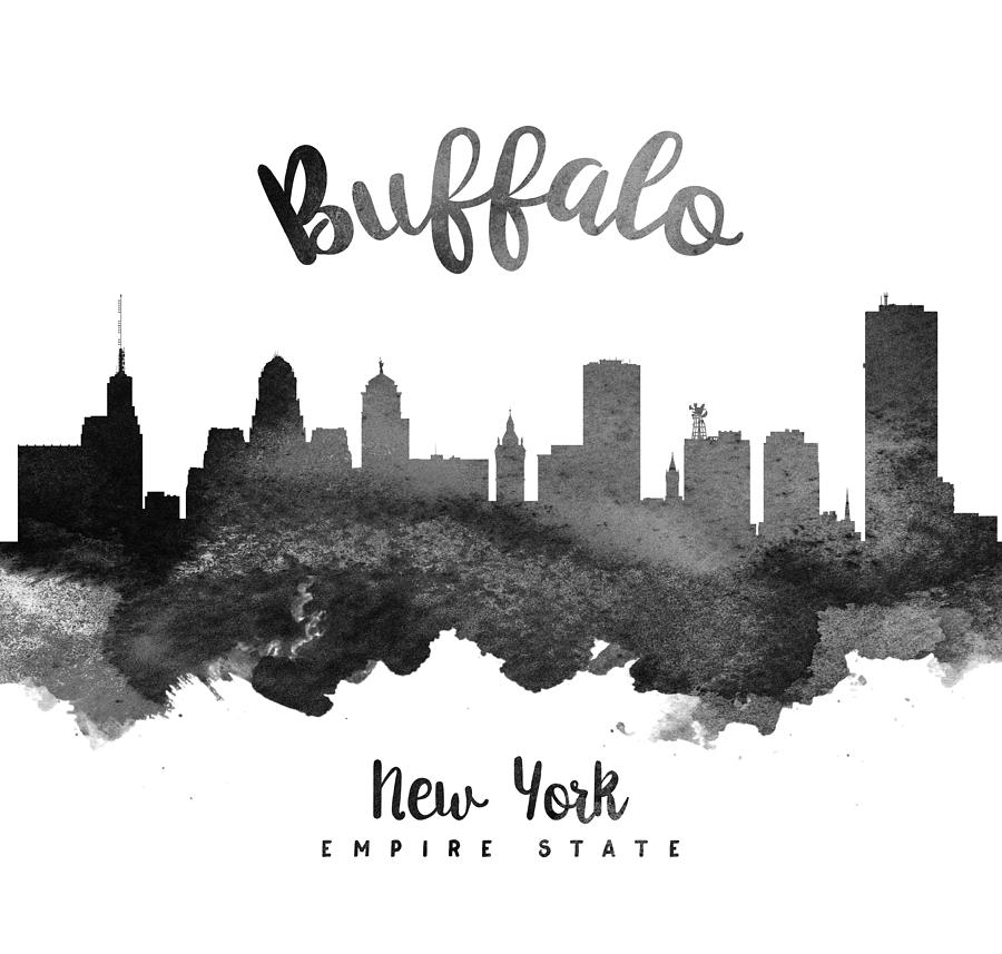 Buffalo New York Skyline 18 Painting by Aged Pixel