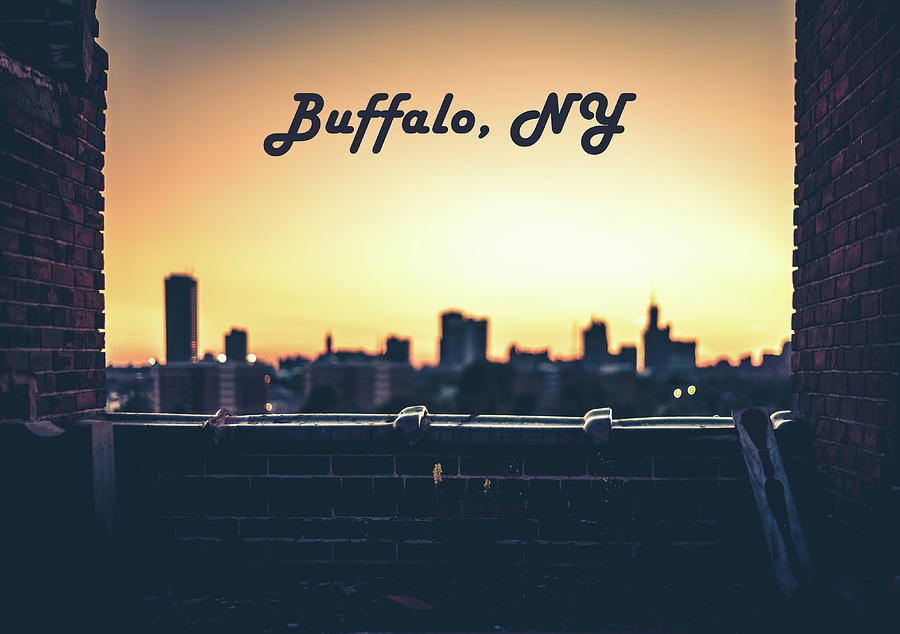Buffalo, NY Skyline Sunset Photograph by Dave Niedbala
