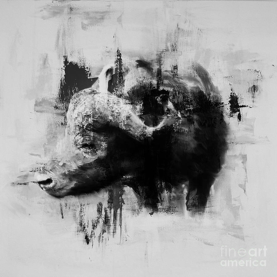 Buffalo of Africa  Painting by Gull G