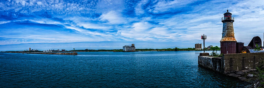 Buffalo Outer Harbor from South Entrance Light Photograph by Chris Bordeleau