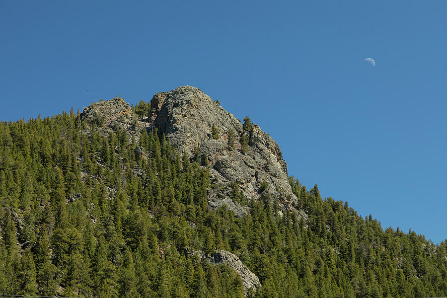 Buffalo Rock With Waxing Crescent Moon Photograph by James BO Insogna