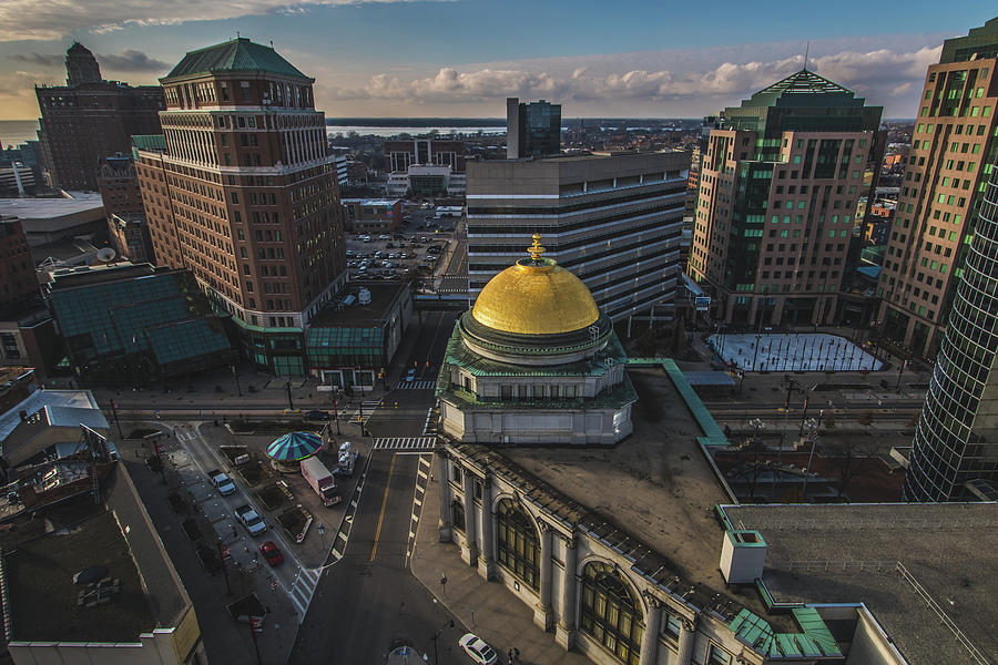 Buffalo Savings Bank from the roof of the Electric Tower Photograph by Jay Smith