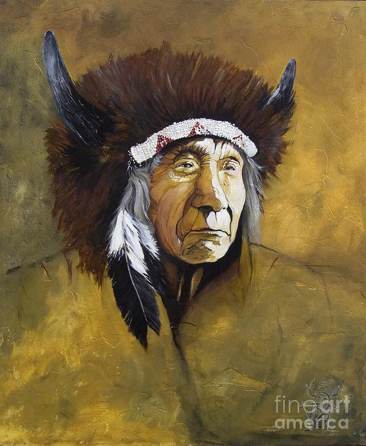 Shaman Painting - Buffalo Shaman by J W Baker Shaman Painting - Buffalo Shaman by J W Baker