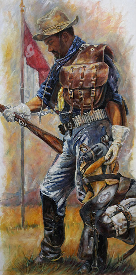 Buffalo Soldier Painting - Buffalo Soldier Outfitted by Harvie Brown