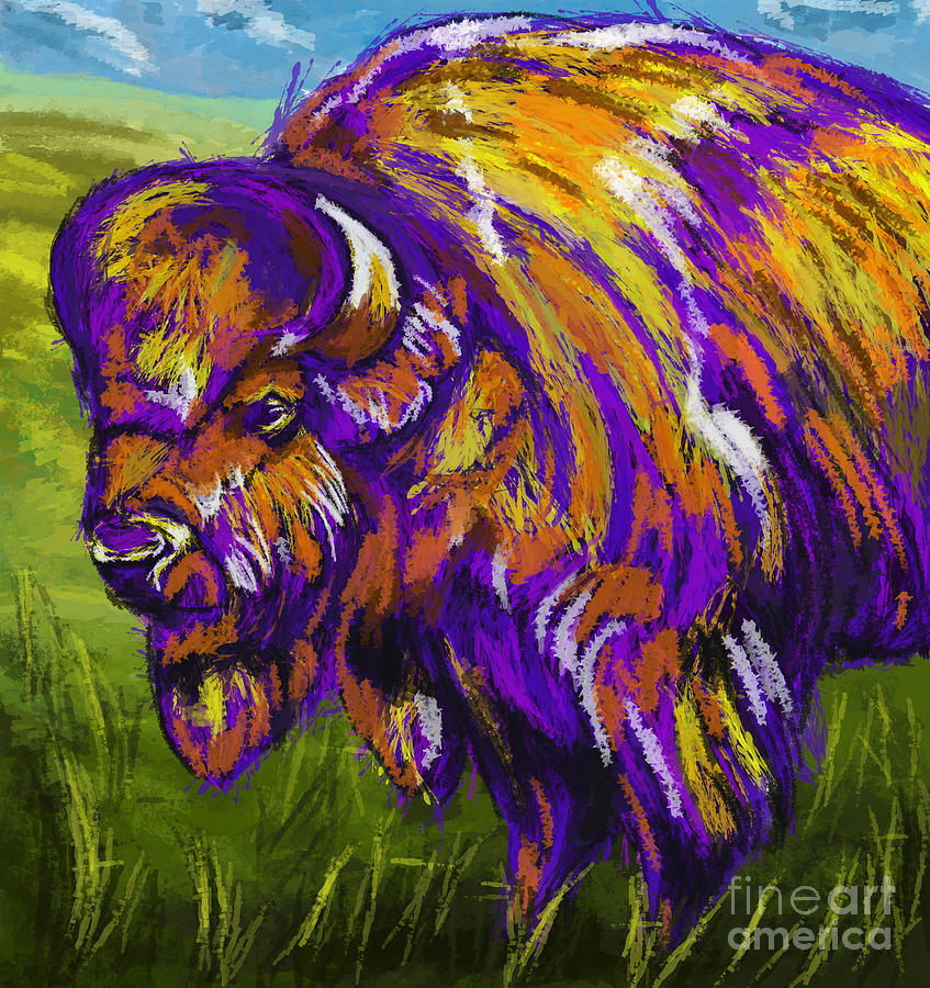 Buffalo Painting by Tim Gilliland