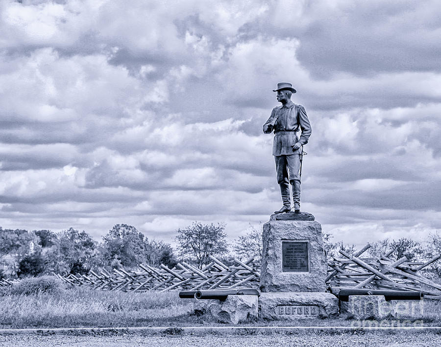 Buford Statue Gettysburg Toned Digital Art by Randy Steele