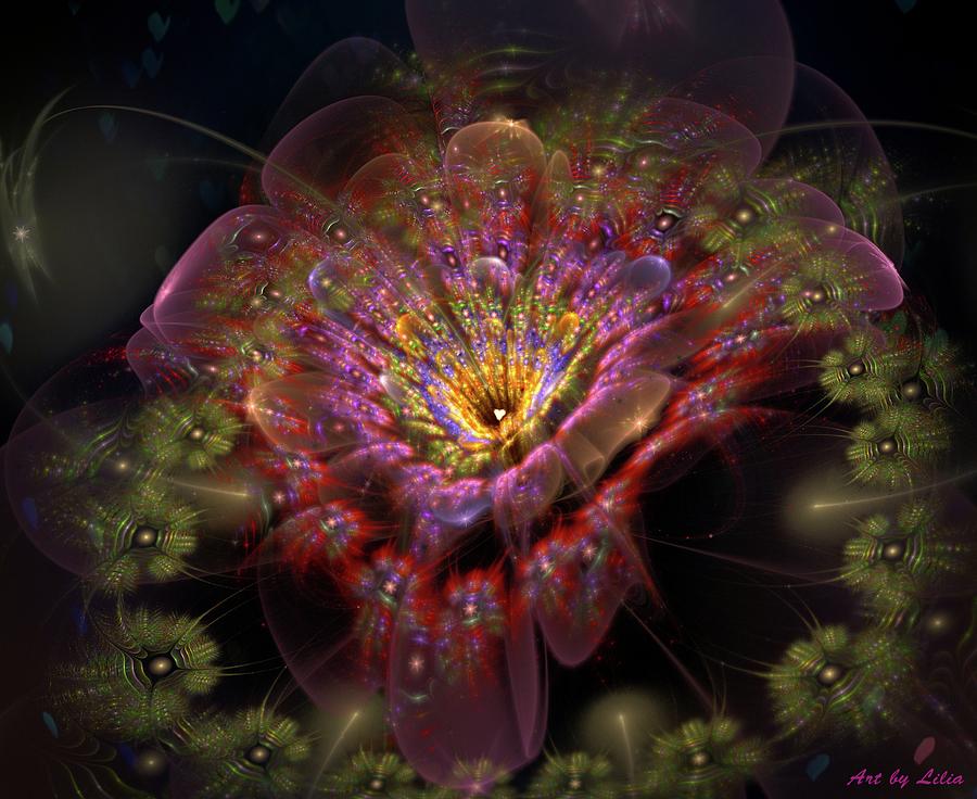 Bug trap flower Digital Art by Lilia S