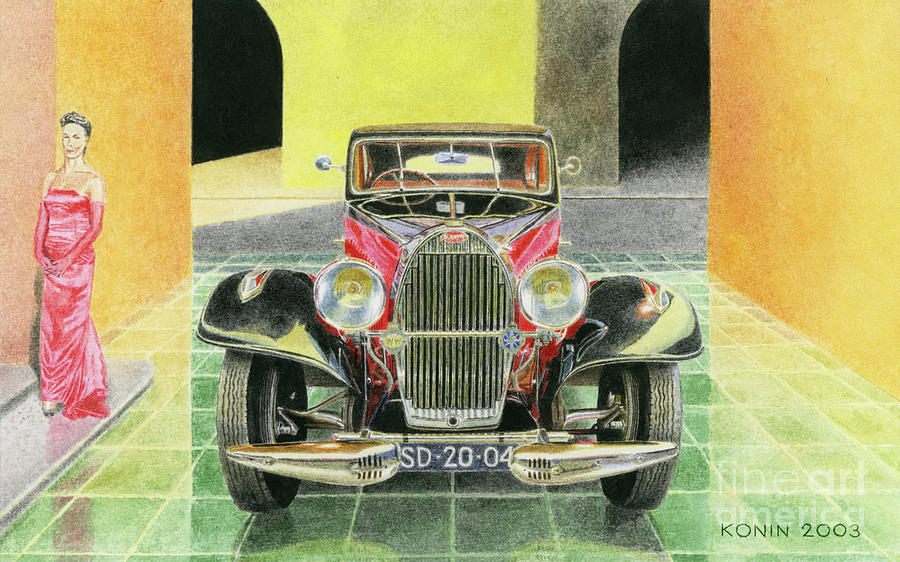 Bugatti T57 Painting by Oleg Konin