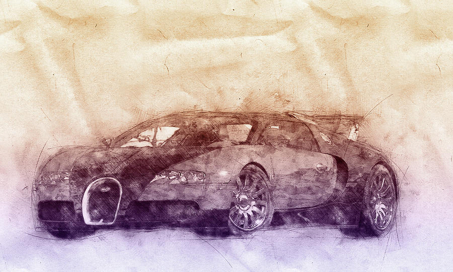 Bugatti Veyron Eb 16.4 - Sports Car 2 - Automotive Art - Car Posters Mixed Media