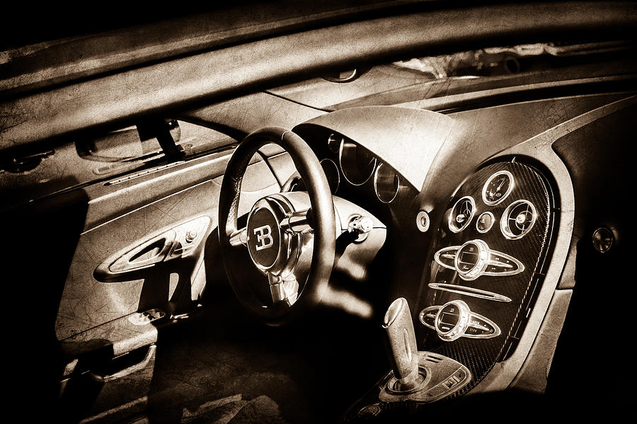 Bugatti Veyron Legend Steering Wheel -0484s Photograph by Jill Reger