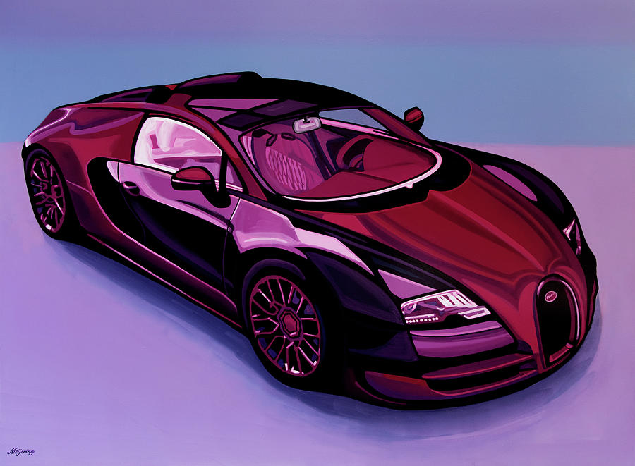 Vintage Painting - Bugatti Veyron 2005 Painting by Paul Meijering