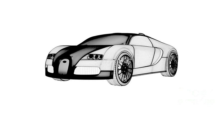 Sports Digital Art - Bugatti Veyron by Sisy Brona