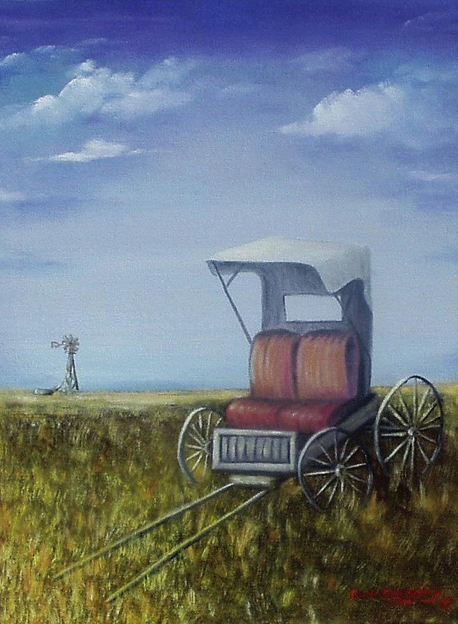 Buggy in Winter Painting by Gene Gregory