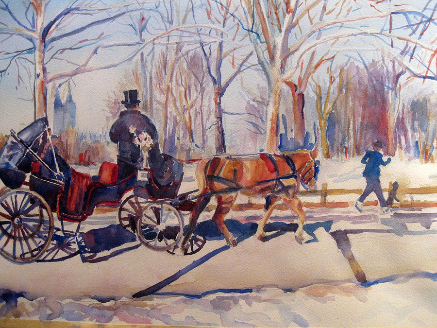 Central Park Painting - Buggy Ride in Central Park by Joyce Kanyuk
