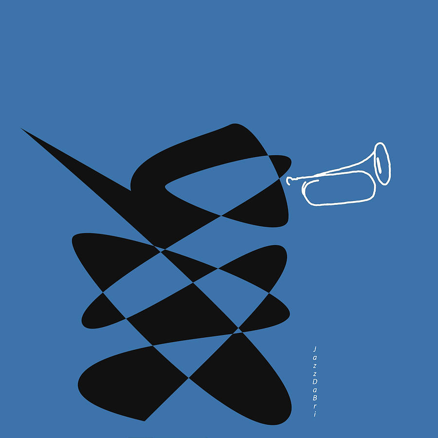 Christmas Digital Art - Bugle in Blue by David Bridburg
