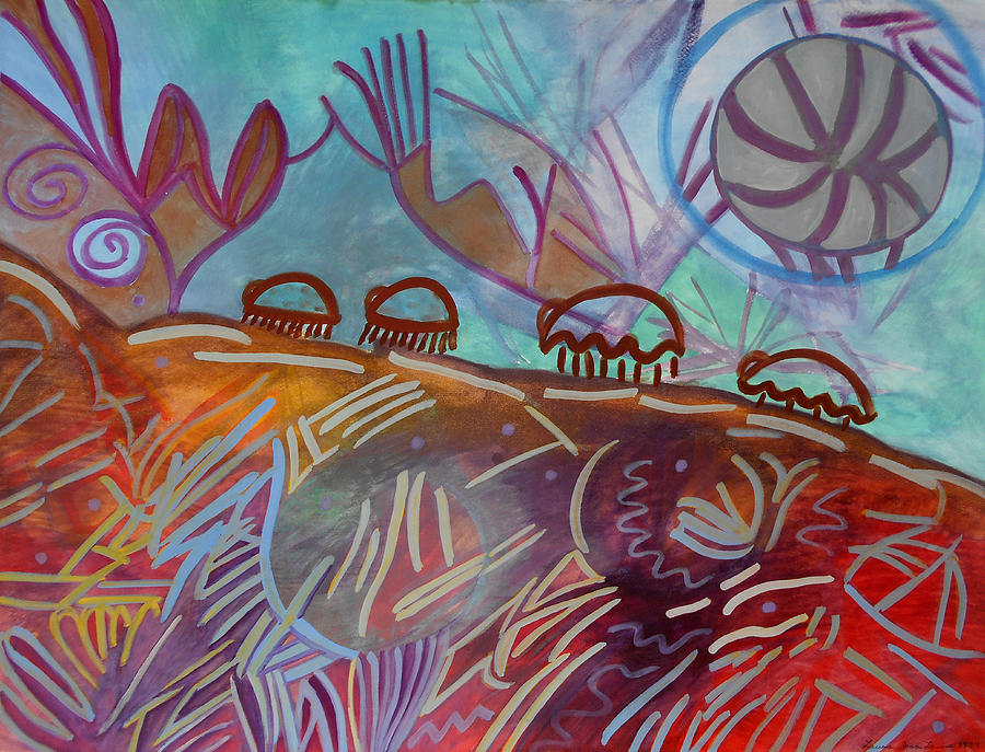 Bugs on the March Painting by Laura Joan Levine